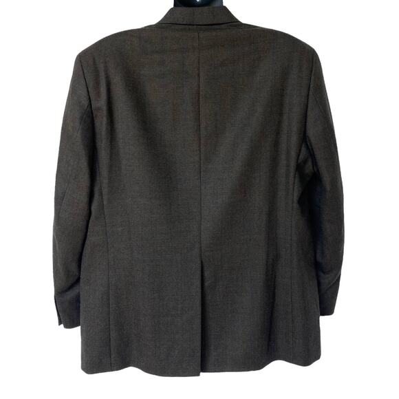 Vintage 90s Ralph Lauren Plaid Blazer Wool Jacket Green Brown Men's Size 44R - Picture 9 of 10